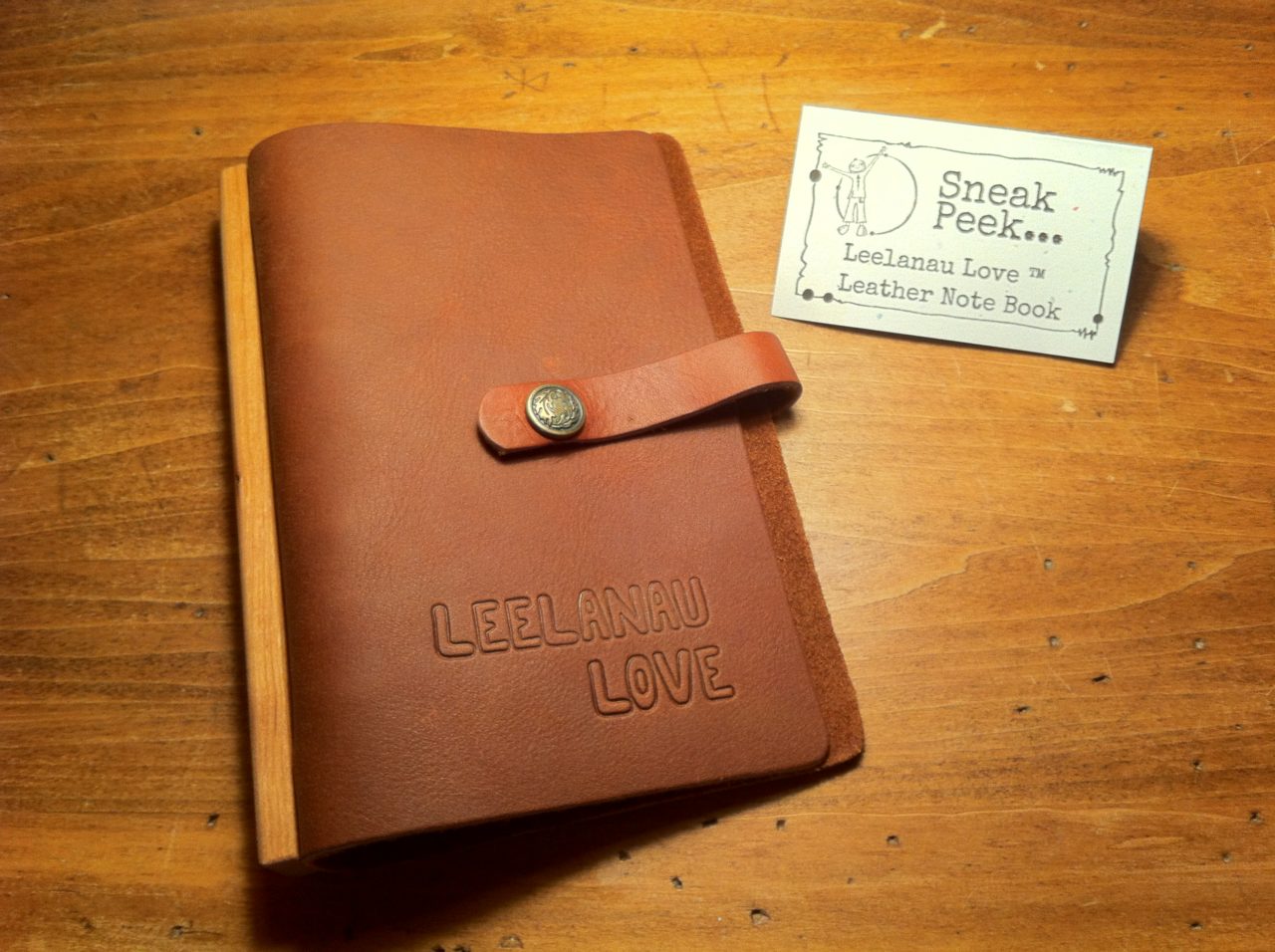 sneak peek at the Leelanau Love ~ Leather Note Book